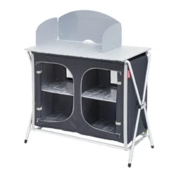 Meuble De Cuisine Pliant Gris/noir