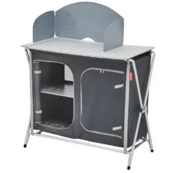 Meuble De Cuisine Pliant Gris/noir -Camping Soldes Magasin meuble cuisine pliant gris noir 3